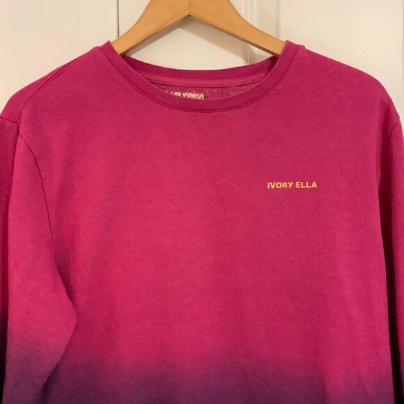 Ivory Ella Sweatshirt Purple Ombré Dip Dyed Long Sleeve XS - Picture 3 of 8